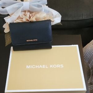 Michael Kors Jet Set Trifold Wallet in Navy